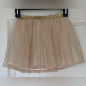 Sonoma girls 6 cream tulle skirt with gold glitter & ribbon waist band, lined